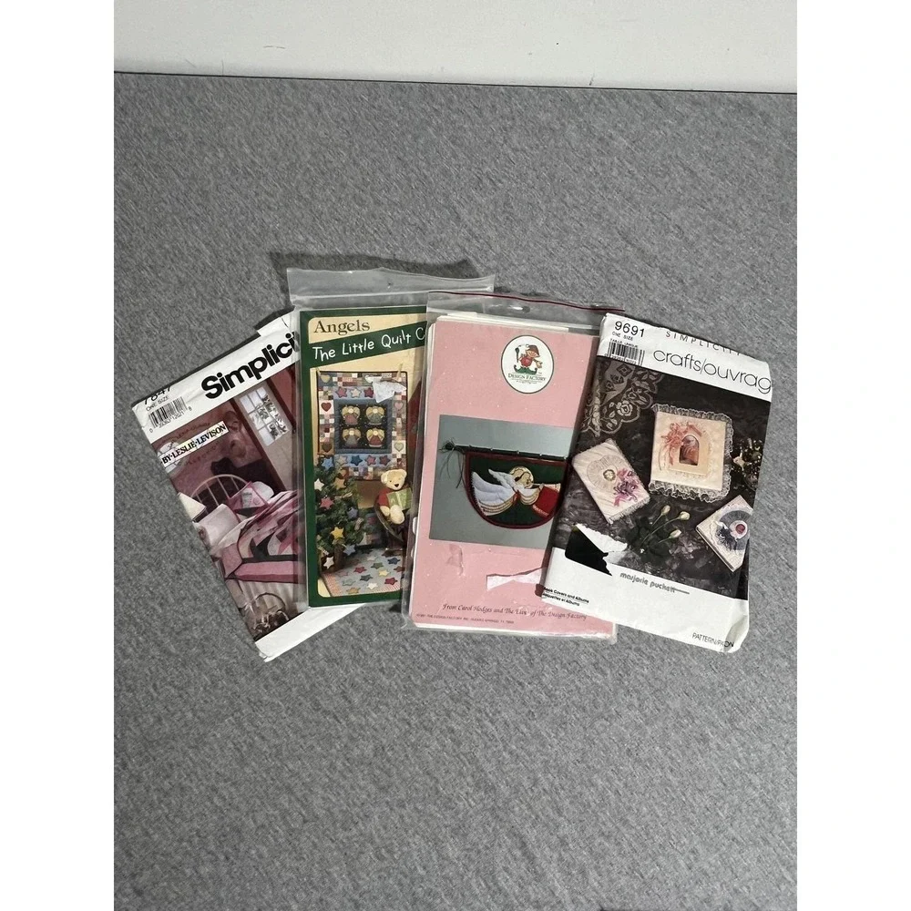 Vintage Quilt & Craft Pattern Lot Simplicity 7847 9691 Angels Little Quilt LQC9